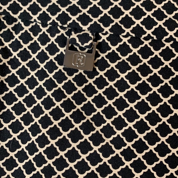 Rafaella Navy Patterned Pull On Cropped Pant - Picture 6 of 7